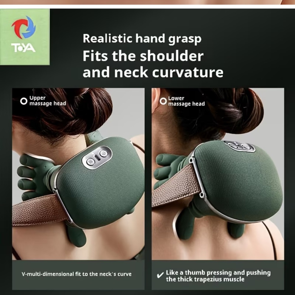Heated Neck & Shoulder Massager | Deep Kneading Shiatsu Pain Relief - Picture 3 of 5